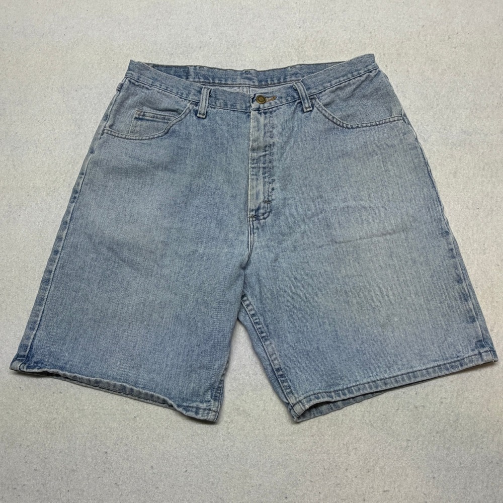 Wrangler Relaxed Fit Denim Shorts Light Wash Blue‎ Y2K Skater Jorts Mens 36
